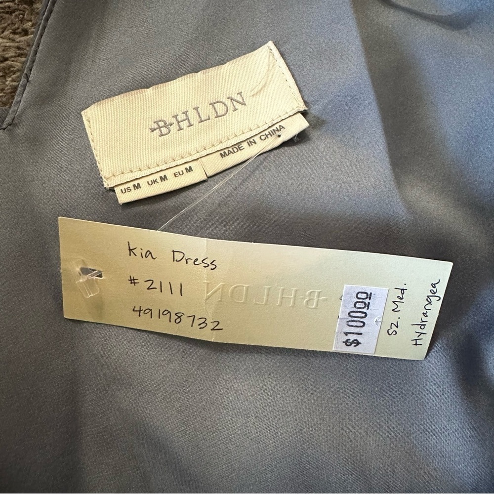 NWT Anthropologie BHLDN Kia Maxi Dress V Neck Chiffon Hydrangea - Picture 9 of 12